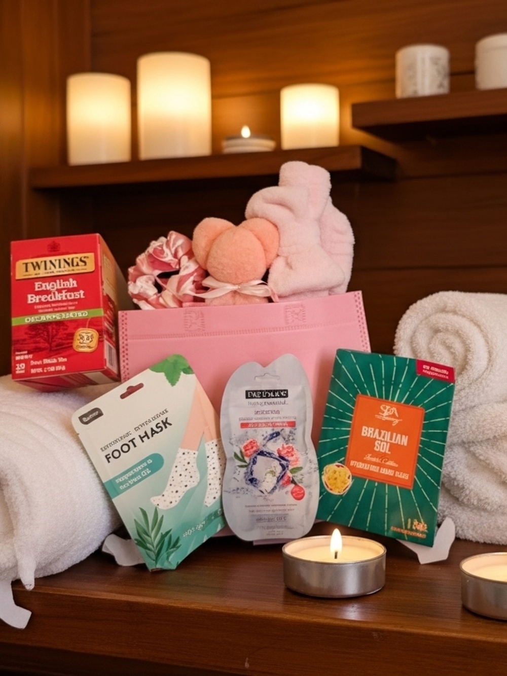 Large Spa Set with Pink Tote -Bath & Body Essentials - Relax, Reset & Rejuvenate